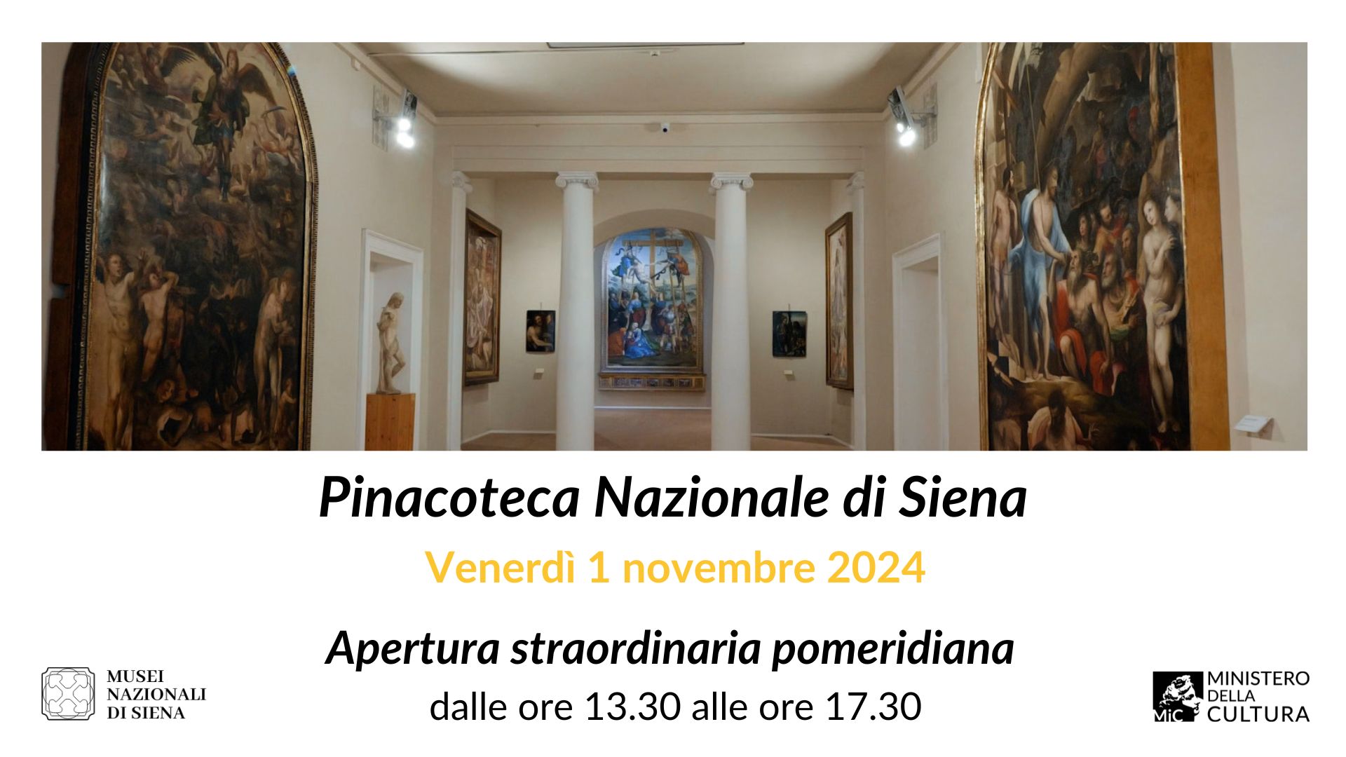 Venerdì 1 novembre 2024: Apertura prolungata della Pinacoteca Nazionale di Siena in occasione della Festa di Ognissanti